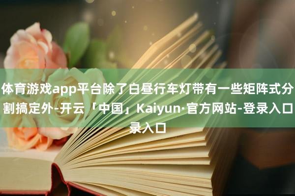 体育游戏app平台除了白昼行车灯带有一些矩阵式分割搞定外-开云「中国」Kaiyun·官方网站-登录入口