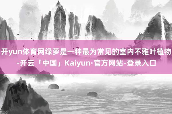 开yun体育网绿萝是一种最为常见的室内不雅叶植物-开云「中国」Kaiyun·官方网站-登录入口