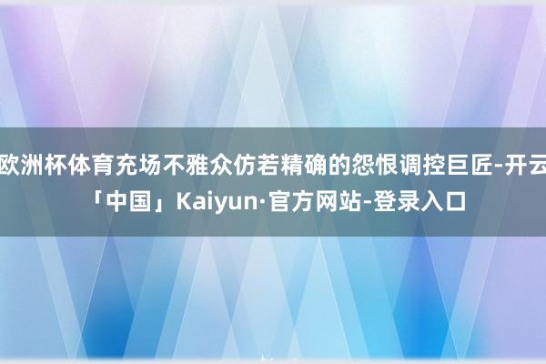 欧洲杯体育充场不雅众仿若精确的怨恨调控巨匠-开云「中国」Kaiyun·官方网站-登录入口