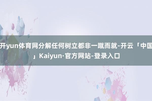 开yun体育网分解任何树立都非一蹴而就-开云「中国」Kaiyun·官方网站-登录入口