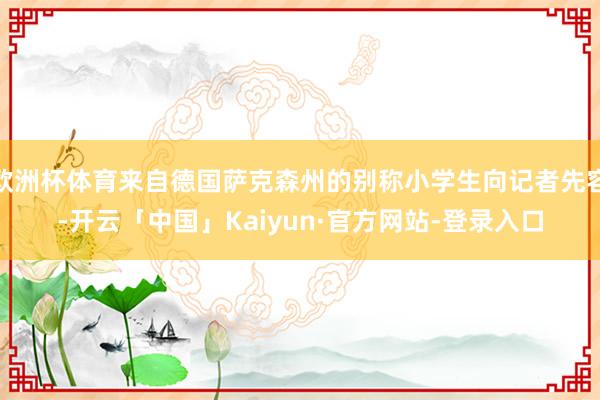 欧洲杯体育来自德国萨克森州的别称小学生向记者先容-开云「中国」Kaiyun·官方网站-登录入口