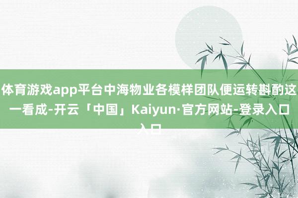 体育游戏app平台中海物业各模样团队便运转斟酌这一看成-开云「中国」Kaiyun·官方网站-登录入口