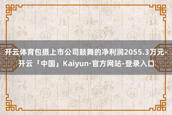 开云体育包摄上市公司鼓舞的净利润2055.3万元-开云「中国」Kaiyun·官方网站-登录入口