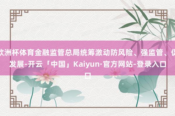 欧洲杯体育金融监管总局统筹激动防风险、强监管、促发展-开云「中国」Kaiyun·官方网站-登录入口