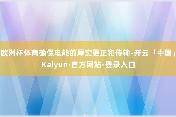 欧洲杯体育确保电能的厚实更正和传输-开云「中国」Kaiyun·官方网站-登录入口