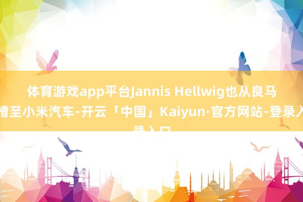 体育游戏app平台Jannis Hellwig也从良马跳槽至小米汽车-开云「中国」Kaiyun·官方网站-登录入口