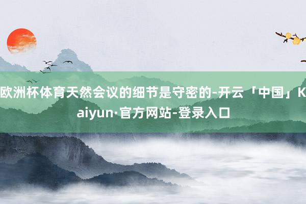 欧洲杯体育天然会议的细节是守密的-开云「中国」Kaiyun·官方网站-登录入口