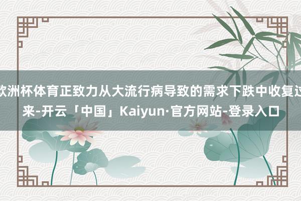 欧洲杯体育正致力从大流行病导致的需求下跌中收复过来-开云「中国」Kaiyun·官方网站-登录入口