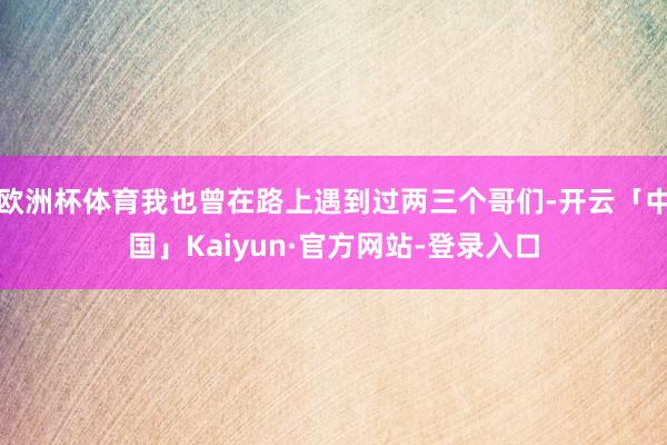 欧洲杯体育我也曾在路上遇到过两三个哥们-开云「中国」Kaiyun·官方网站-登录入口