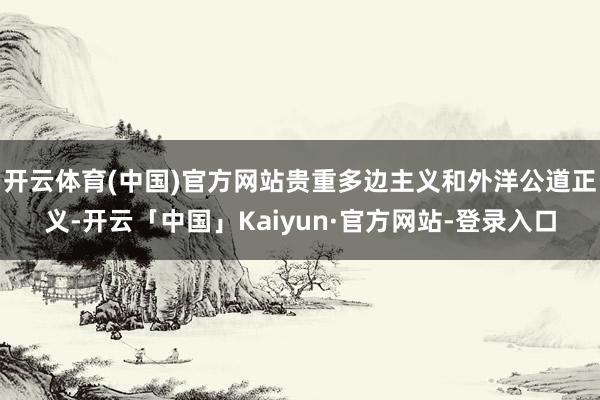 开云体育(中国)官方网站贵重多边主义和外洋公道正义-开云「中国」Kaiyun·官方网站-登录入口